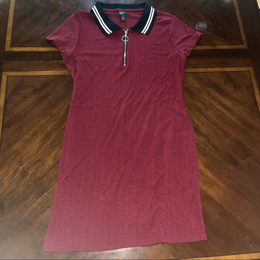 Maroon Dress casual